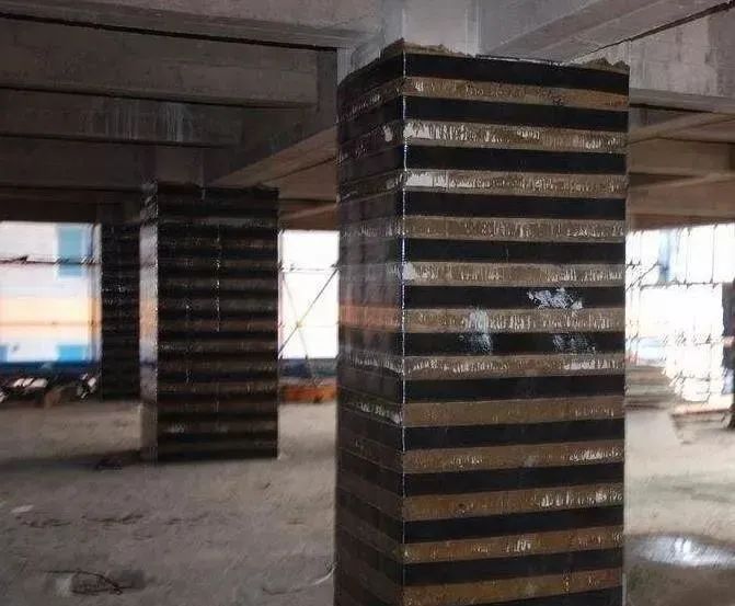 混凝土柱抗震加固，如何粘贴碳纤维布？