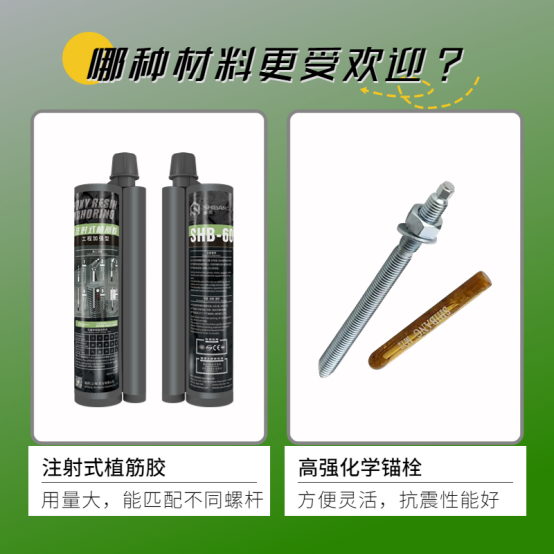 植筋胶和化学锚栓，哪个更受欢迎？